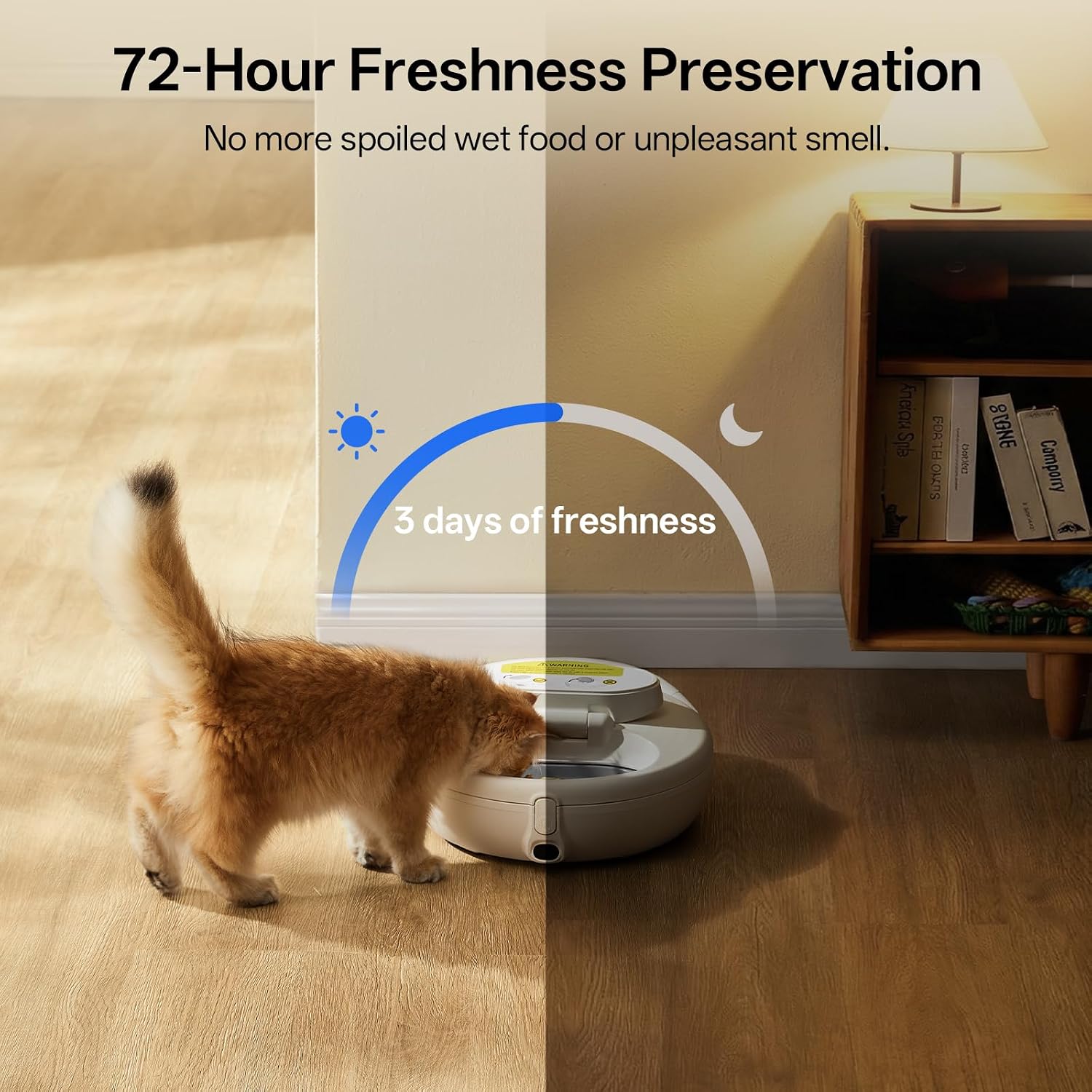 UBPET Automatic Wet Food Cat Feeder, Dual-Temp Auto Pet Feeder with Semiconductor Cooling & Heating, App-Controlled Automatic Pet Food Dispenser for Cats & Small Dogs, 72H Freshness Preservation