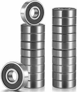 YAMASO 20 Pack 608 2RS Ball Bearings 8x22x7mm - Double Rubber Sealed Deep Groove Bearings for Skates, Motors & More
