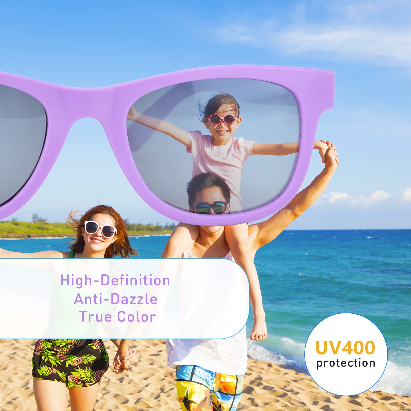 Hifot Bebè Occhiali da Sole, Protezione UV400 polarizzata Ragazza Ragazzo Occhiali da Sole, Flessibile Bambini e Bambine Occhiali da Sole - 2 a 7 Anni