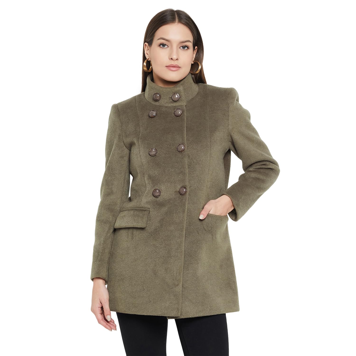 Stardust Women Full Sleeve Round Neck Long Coat-image-49