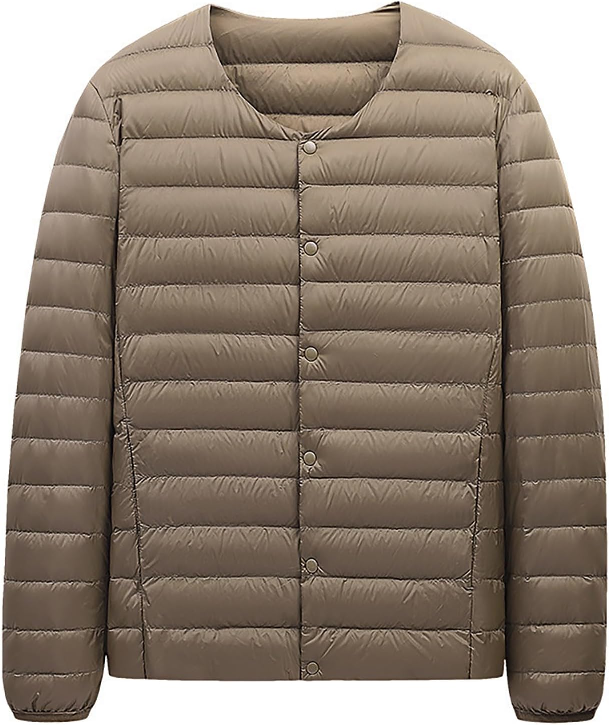 Ultraleichte Daunenjacke Daunenjacke Ohne Kragen Leichtsteppjacke