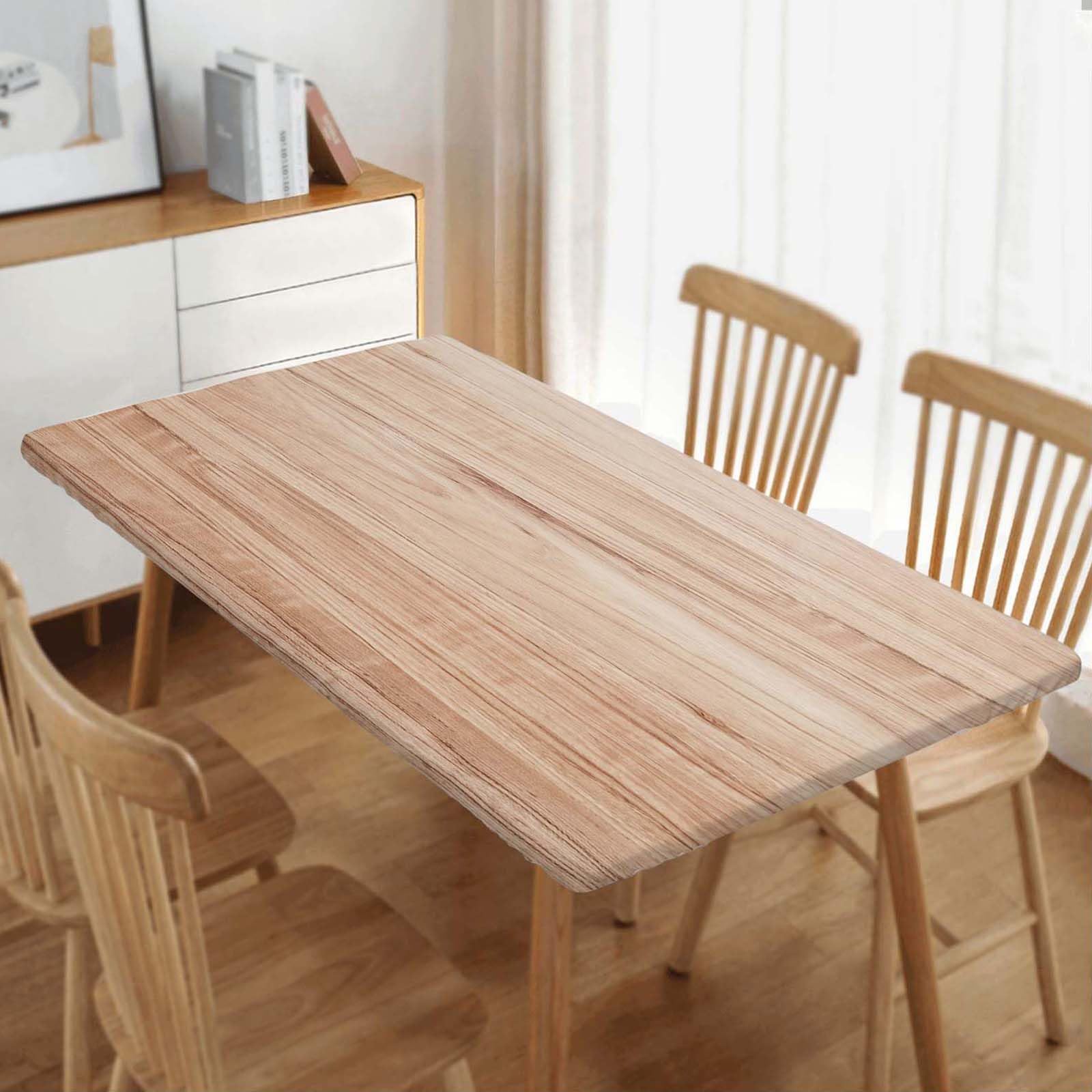 SPLINDO Rectangle Tablecloth Wood Grain Fitted Table Cloth Light Wooden Tablecloths with Elastic Edge Waterproof Polyester Cloths for Farmhouse Picnic, for 48x24 Inch Rectangular Tables, Style 10