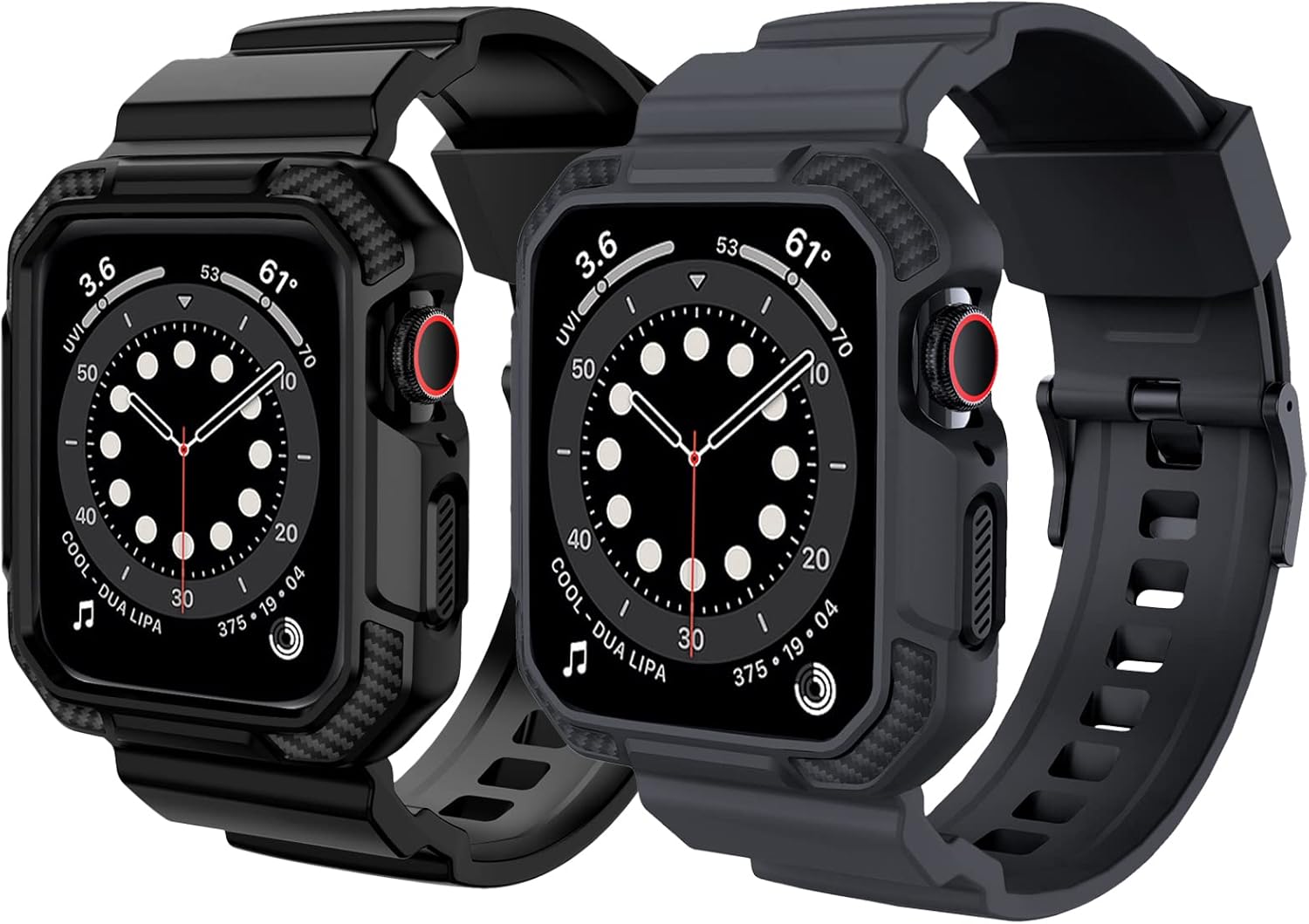 OROBAY Compatible with Apple Watch Band with Case 41mm 40mm 38mm, Matte Black and Dark Gray