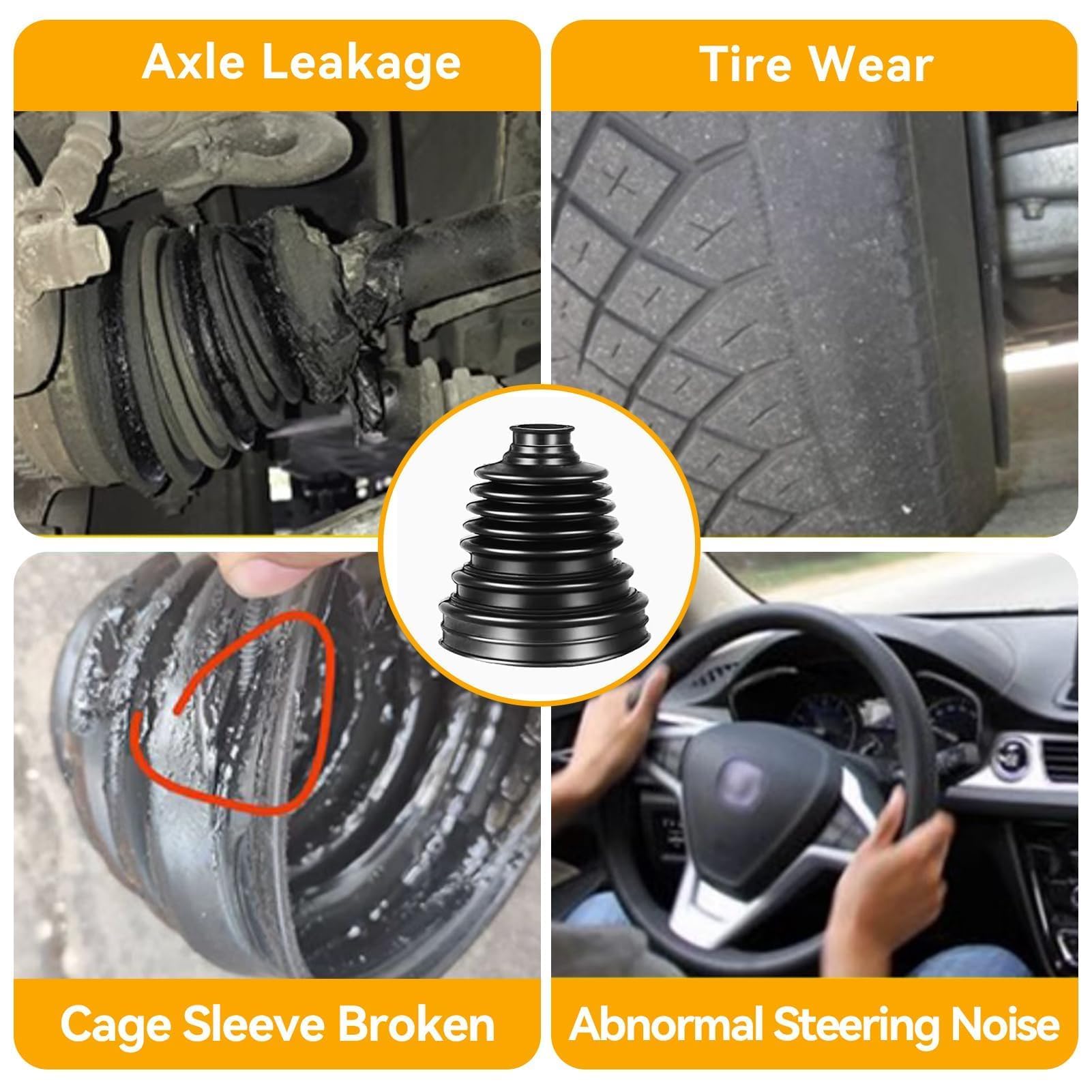 Kit Cuffia Semiasse, 2 Pezzi Cuffia Soffietto Omocinetico per Giunto a Velocità Costante CV Set di Stivali in Silicone per Albero di Trasmissione Sostituzione Altamente Flessibile per Auto