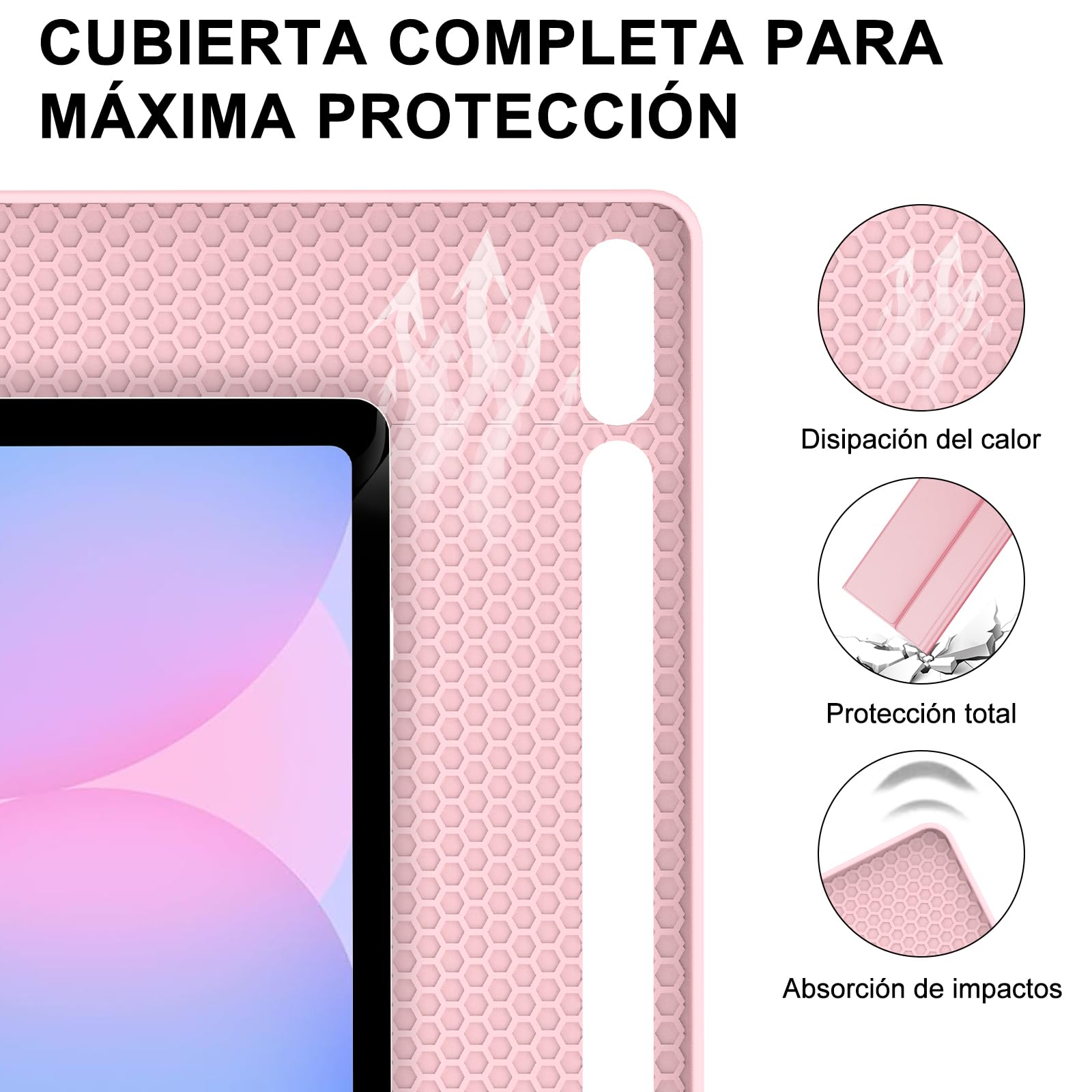 Funda Samsung Galaxy Tab S10 Fe Plus 13.1 Pulgadas con Teclado, Teclado Touchpad Retroiluminación en 7 Colores Español Ñ Inalambrico Desmontable con Trackpad para Samsung Tab S10 Fe Plus, Rosa