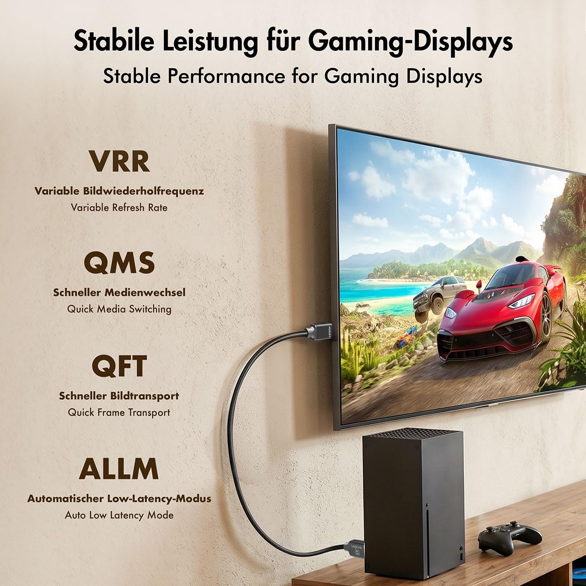Logilink Cavo di collegamento HDMI certificato (maschio/maschio), risoluzione UHD fino a 8K/60 Hz, velocità dati fino a 48 Gbps, eARC, Dynamic HDR, VRR, ALLM, lunghezza: 2 m