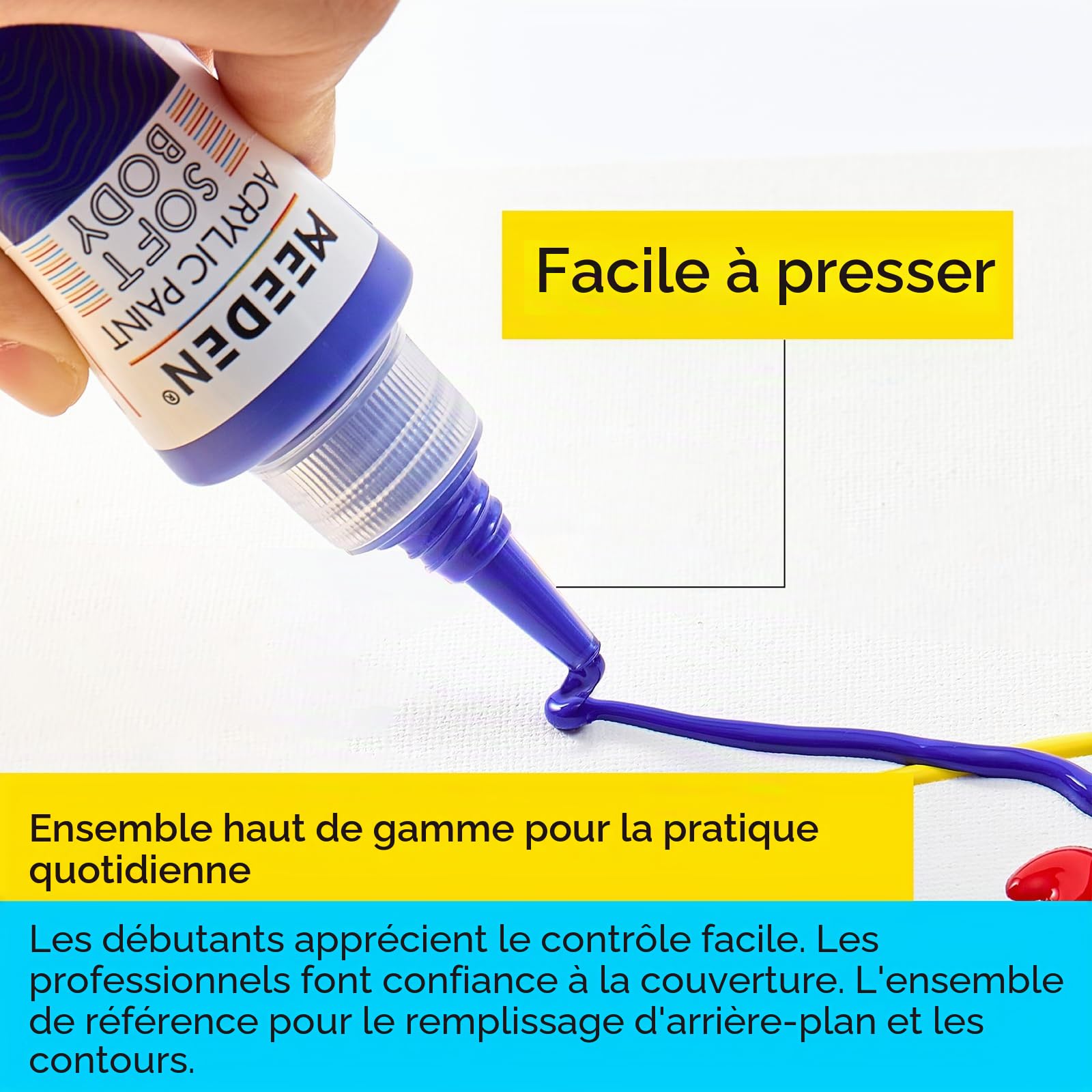MEEDEN Peinture Acrylique Pouring: 24 Colors x 60ml/2oz Kit de Peinture Acrylique Liuqide pour Adultes pour Bois Textile Verre
