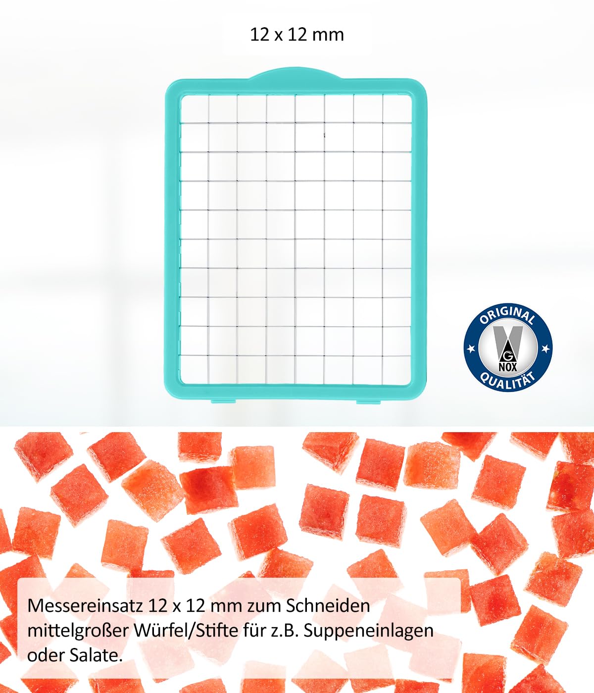 Genius Nicer Dicer Chef Professional Gemüseschneider Gemüsehobel manuell 18-tlg, 5.2L Behälter extra Glassschüssel Deckel, Spiralschneider Pommesschneider Küchenhelfer mit Rezept