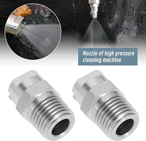 Miniatura 2 de The Lord of the Tools Punta de pulverización de ventilador plano 14BSPT Boquilla de rosca macho de acero inoxidable 65 grados 0.079 in Diámetro de