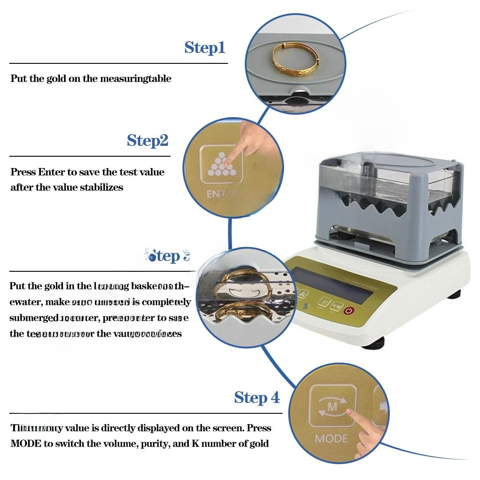 Automatyczny Zestaw Do Analizy Złota Cyfrowa Gęstość Miernik Do Złoty, Srebrny I Platyny. Testy Nieniszczące Metale Szlachetne.-Withprinter-MDJ300K