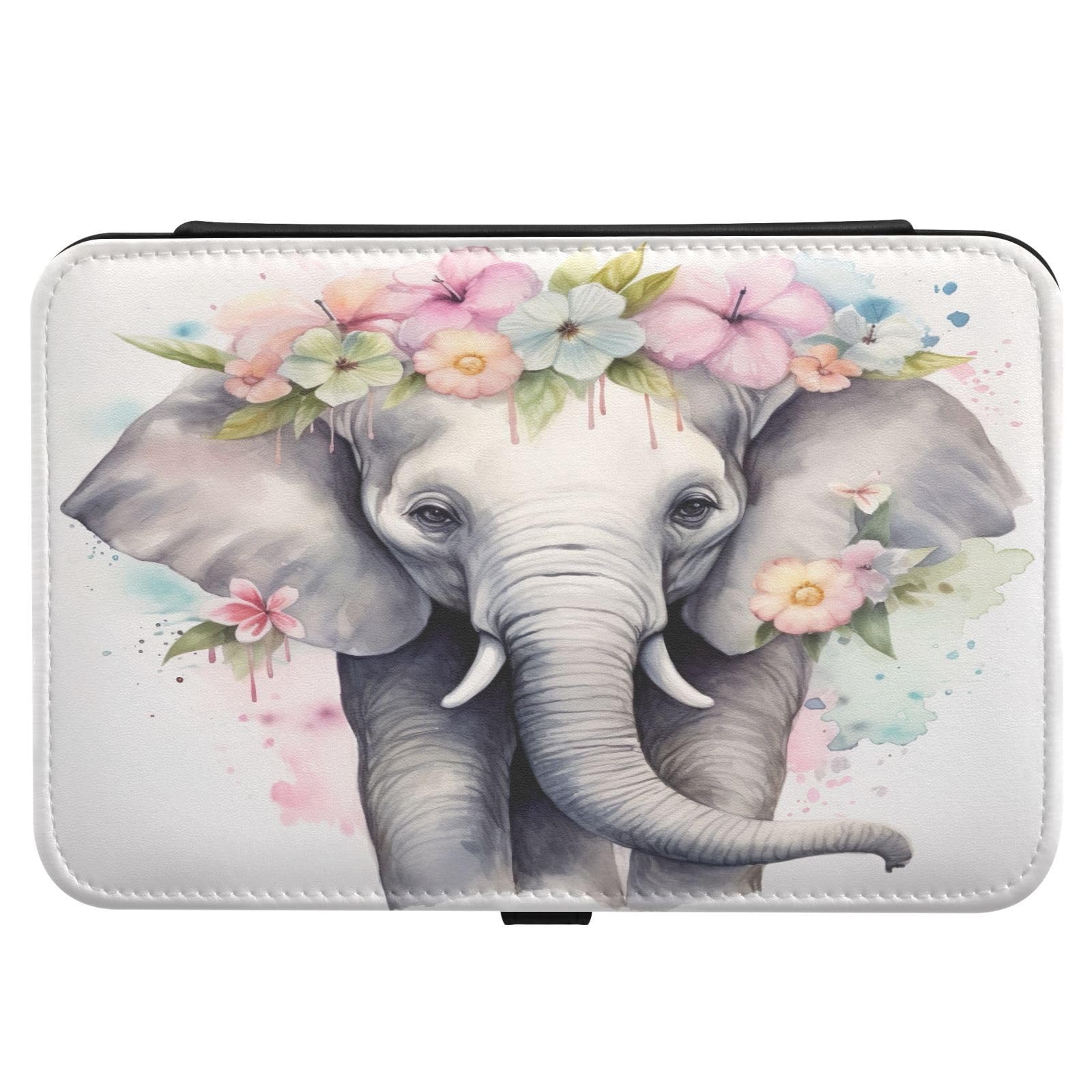 Haskirky Elephant Jewelry Box Portable PU Leather Travel Jewelry Organize for Women Jewelry Storage Display Holder for Ring, Necklace, Earring