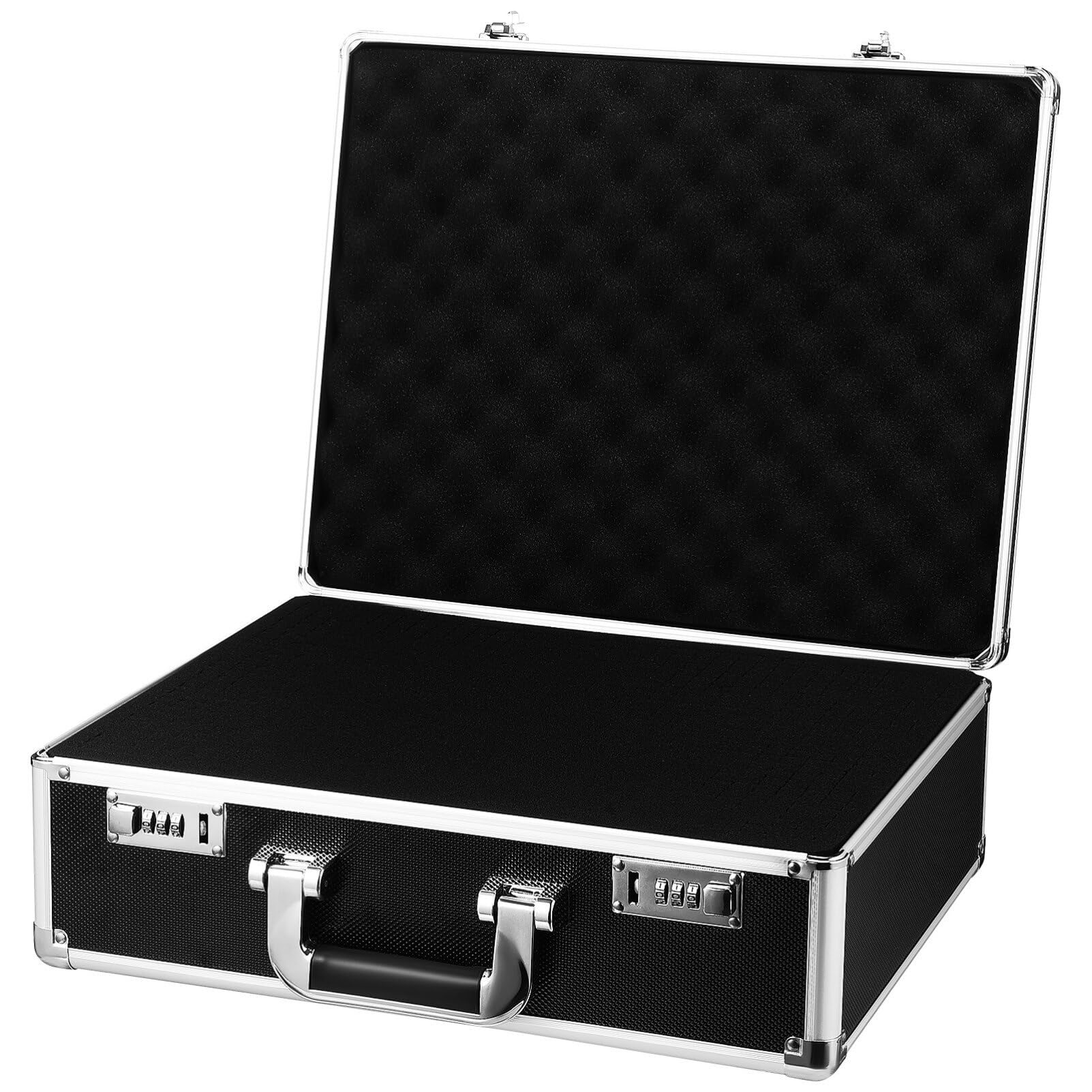 Travel Suitcase Suitcase Metal Briefcase With Lock DOITOOL Black Aluminum Briefcase With Lock, Aluminum Briefcase  For Men Or Women, Metal Hard Case With Foam For Travelers Luggage Craftsman  Travel Cash X X In) Clothing,