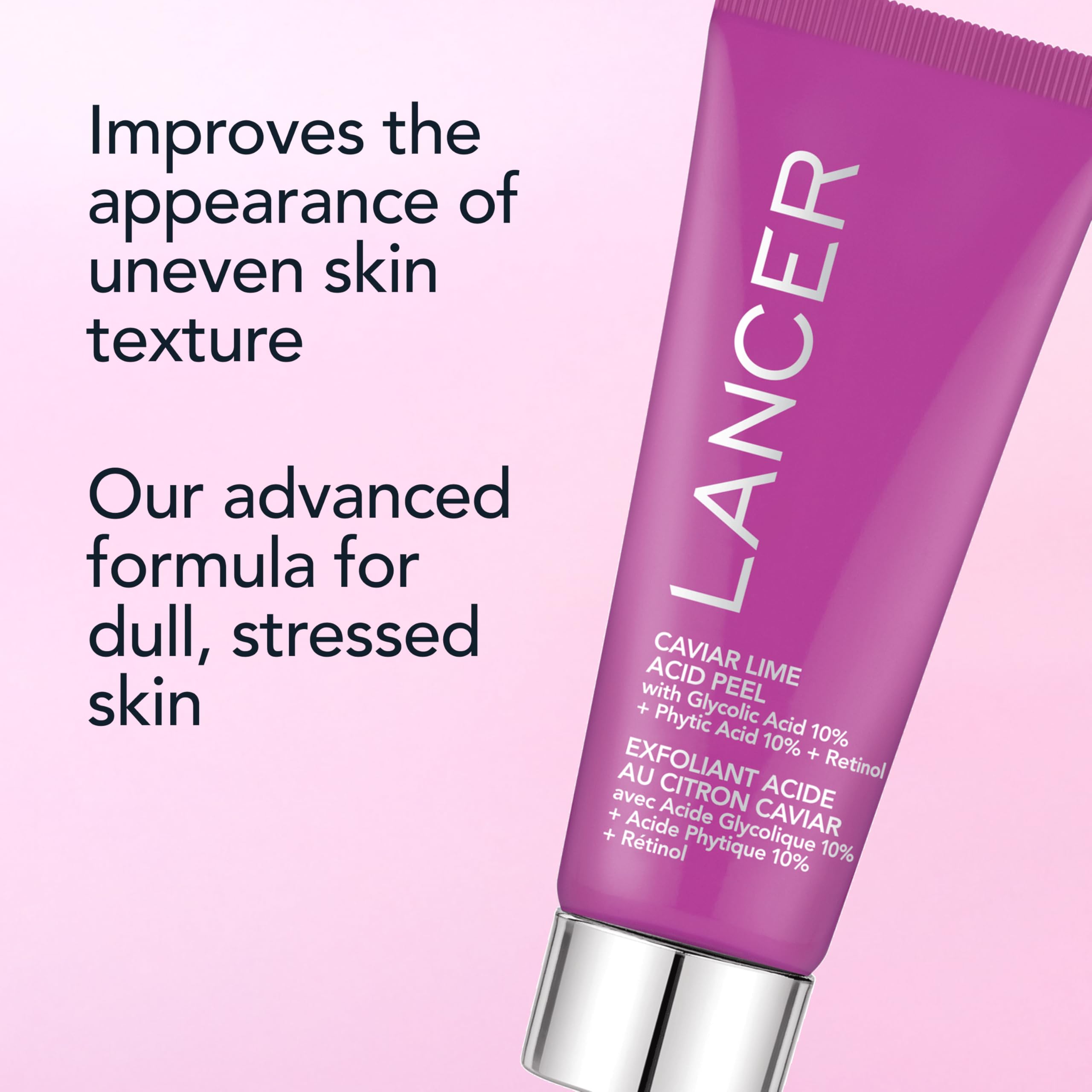 Lancer Skincare Caviar Lime Acid Peel On the Go, Retinol Facial Chemical Peel with Brightening Glycolic Acid, Travel Size, 0.5 Fluid Ounces