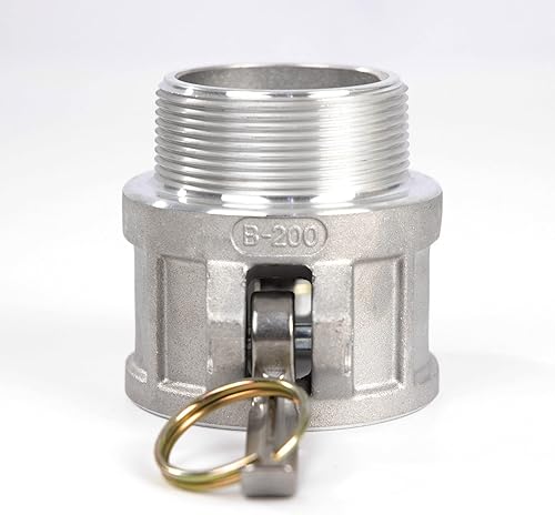 Miniatura 11 de 2 piezas de accesorios de bloqueo de leva de aluminio (1-1/2 pulgada Parte B) accesorios de manguera de ranura de leva, adaptador macho hembra NPT