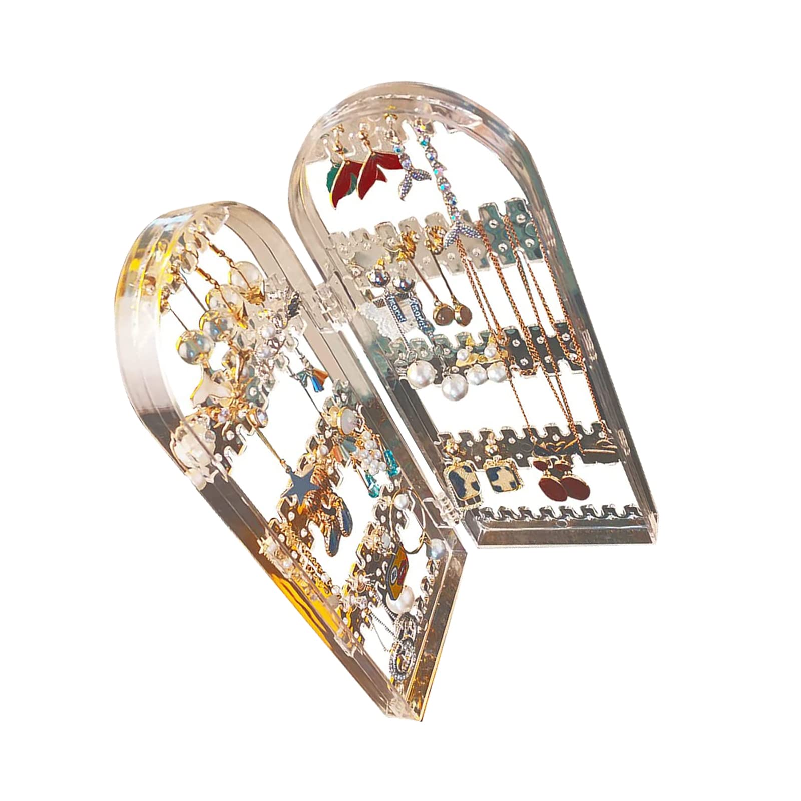 Jewellery Box Organiser Foldable Jewelry Storage Case Transparent Earring Holder Organizer for Women Girls Earrings Necklaces