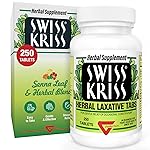 Swiss Kriss Herbal Laxative Tablets, Natural Laxatives for Constipation Relief, Senna Laxative, 250 Tablets