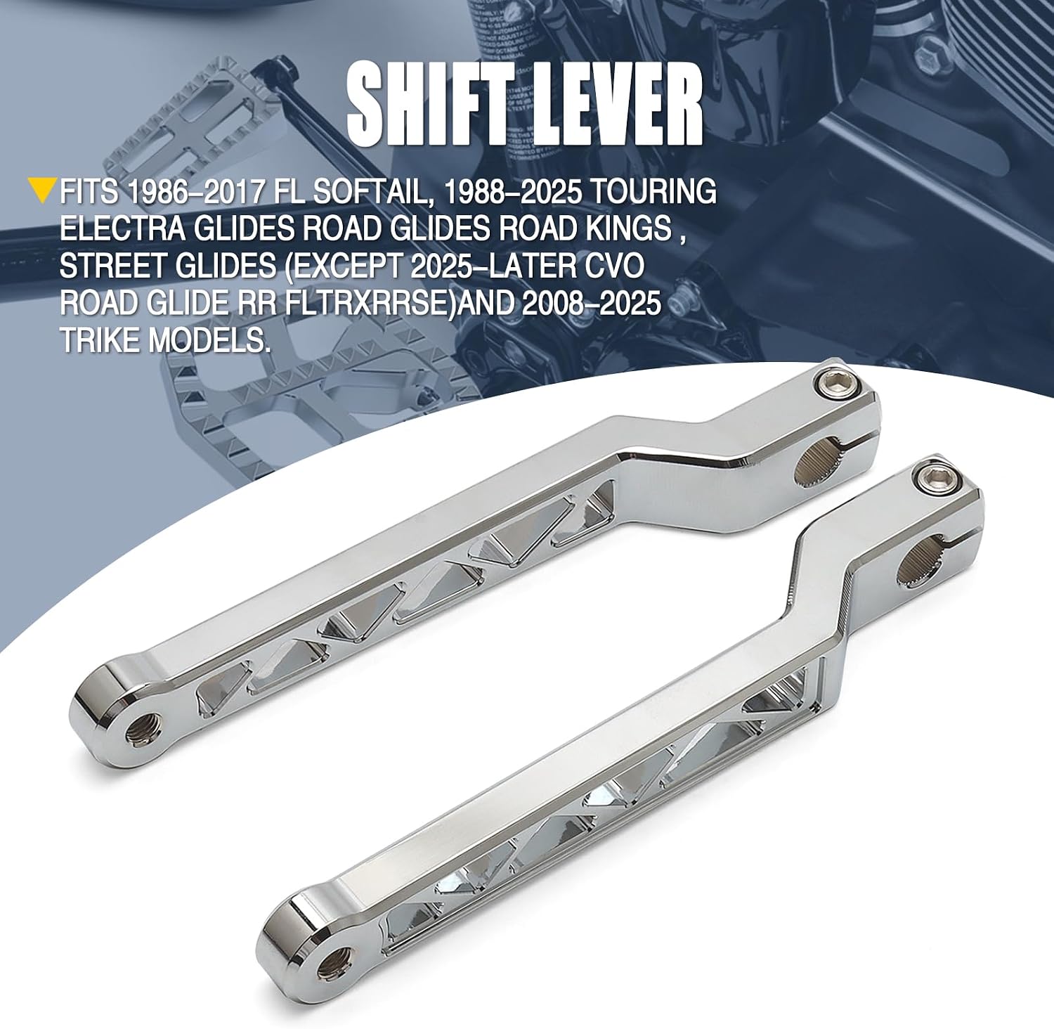 Heel Toe Shift Levers Shifter Lever Fit for Harley 1988-2025 Touring Electra Glide Road Glide Road King Street Glide Trike 86-2017 FL Softail Fat Boy (Chrome)