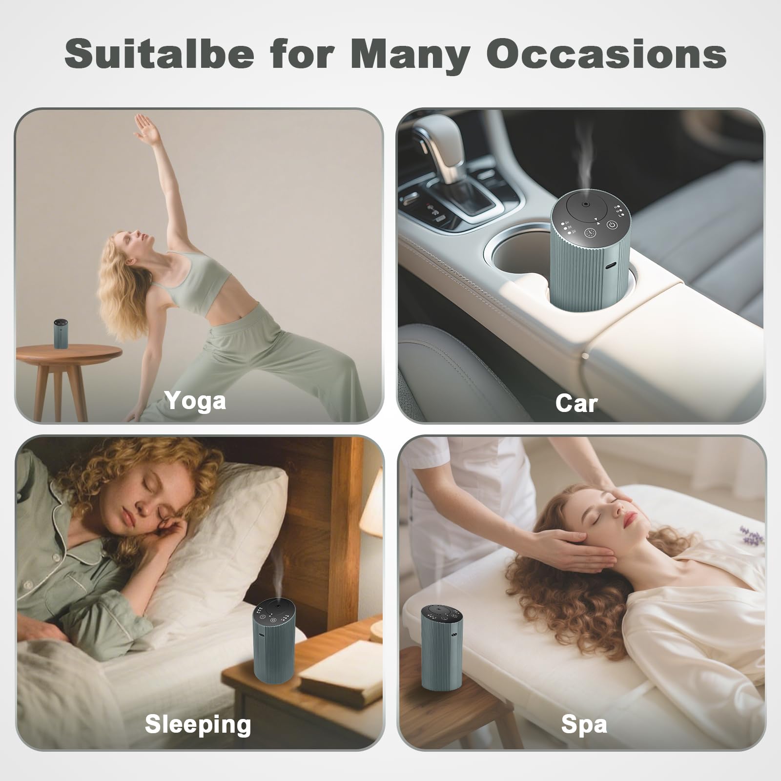 Diffusore di oli essenziali senz'acqua per casa, auto, ufficio, diffusore di profumo con 4 timer (1/3/6H e spento) e 3 nebbia (L/M/H), diffusore ricaricabile per aromaterapia, mini diffusore di aromi