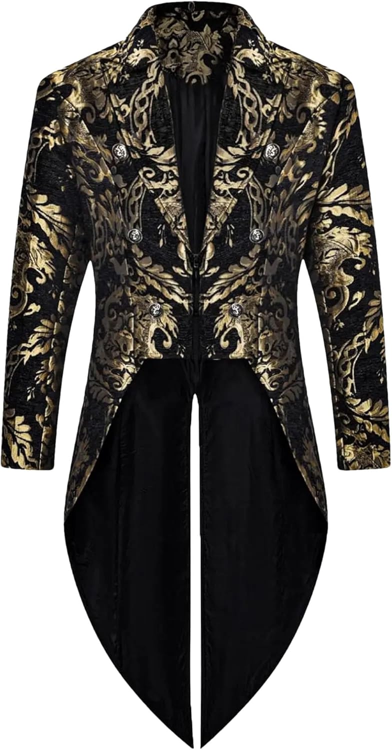 Men's Medieval Tailcoat Steampunk Vintage Jacket Gothic Victorian Frock Coat Costume Men Jacket