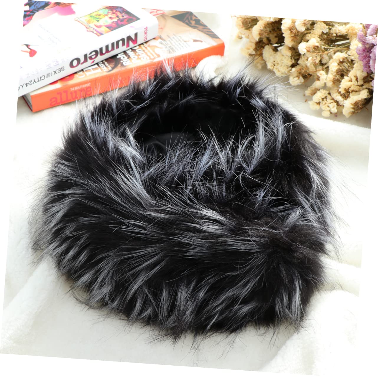 2 Piezas 82 Cálidas Bufandas Chal De Capa Con Hombros Peludos Bufandas Para Mujeres Elegantes Calentador De Cuello Chal Para Mujer Invierno De Piel Estola De Piel Black