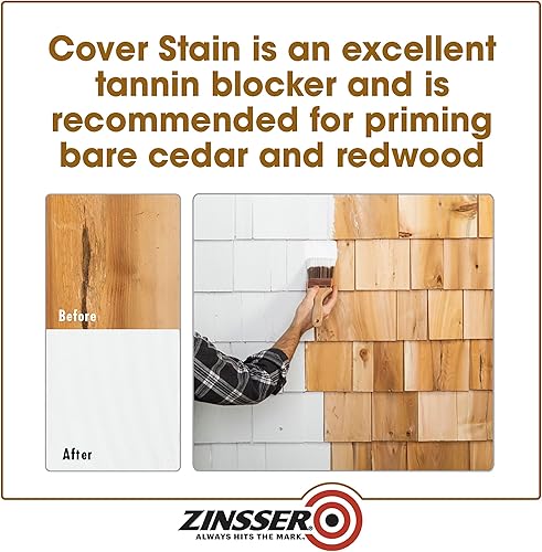 Miniatura 6 de Rust-Oleum 3504 Zinsser Cover - Imprimación a base de aceite, cuarto de galón (paquete de 6), blanco, 6 latas de pintura