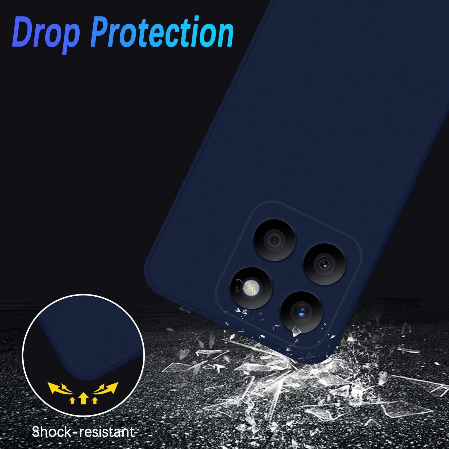 Tveinan for Honor X6b Case, Ultra Slim Thin Soft Silicone Cover, Flexible TPU Shell Shockproof Phone Case for Honor X6b, Dark Blue - Image 2