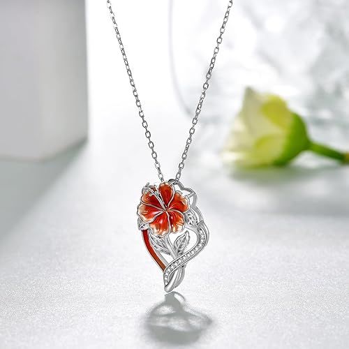 Miniatura 2 de Colgante de flor de plata de ley 925, hibisco, girasol, joyería de plata esterlina, regalo para mujer