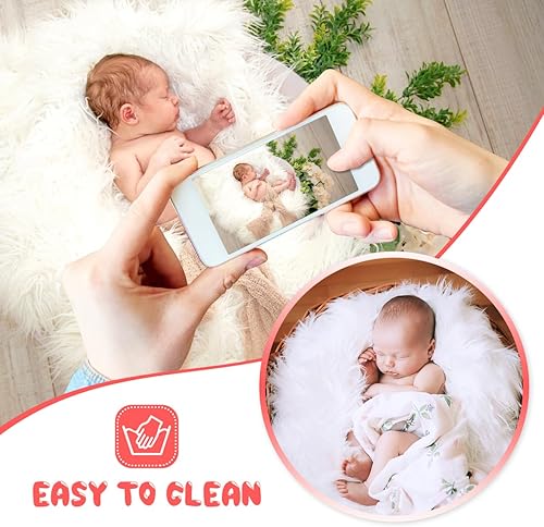 Miniatura 5 de Amosfun Alfombra de bebé recién nacido, ropa de bebé, ropa blanca para recién nacidos, manta de fotografía, accesorios para bebé, manta ondulada,