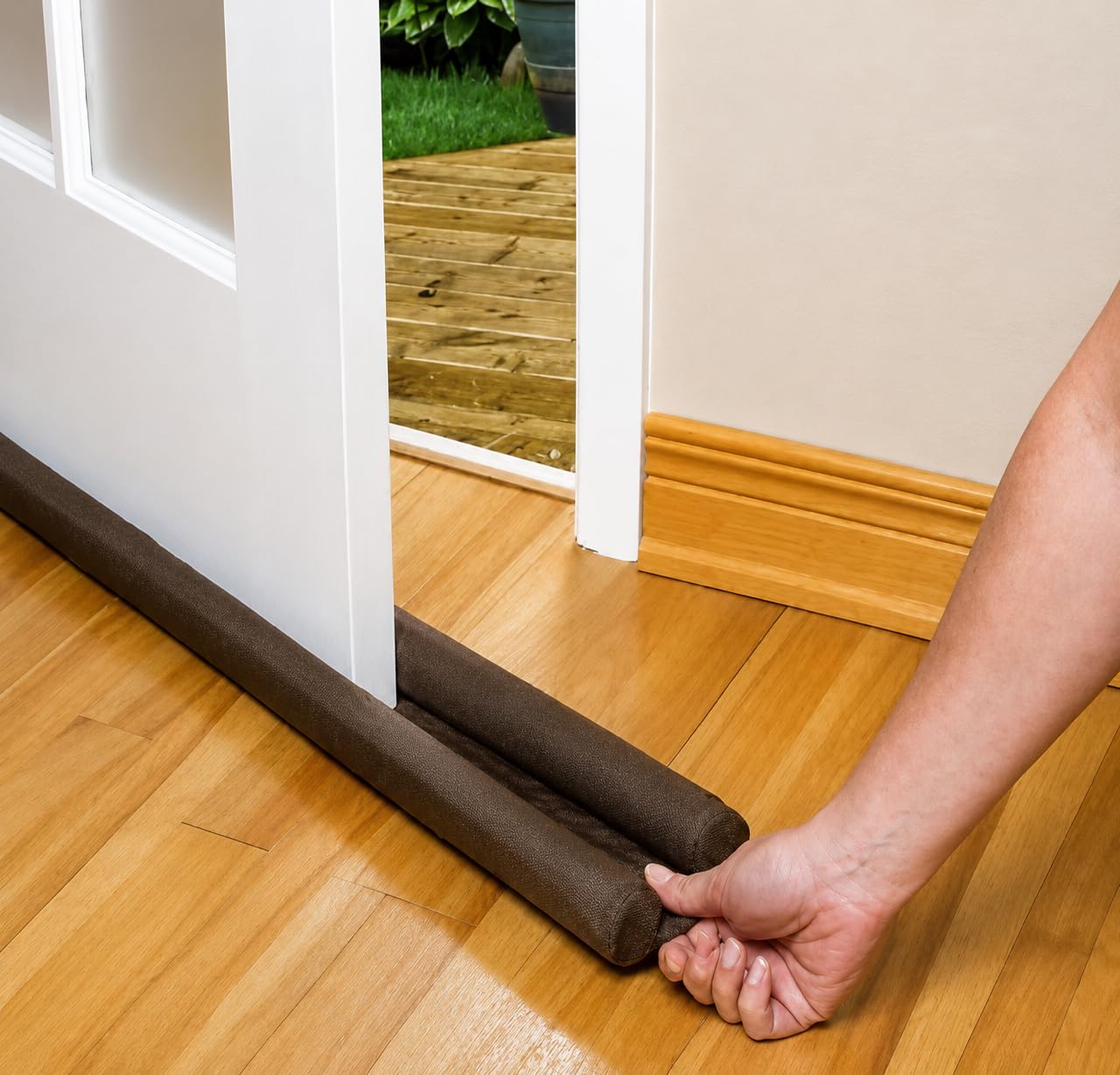 Double Sided Door Draft Stopper, Twin Draft Guard for Bottom of Door, Noise Reduction, Dust and Insect Blocker, Energy Saving Gap Sealer, Brown-image-49