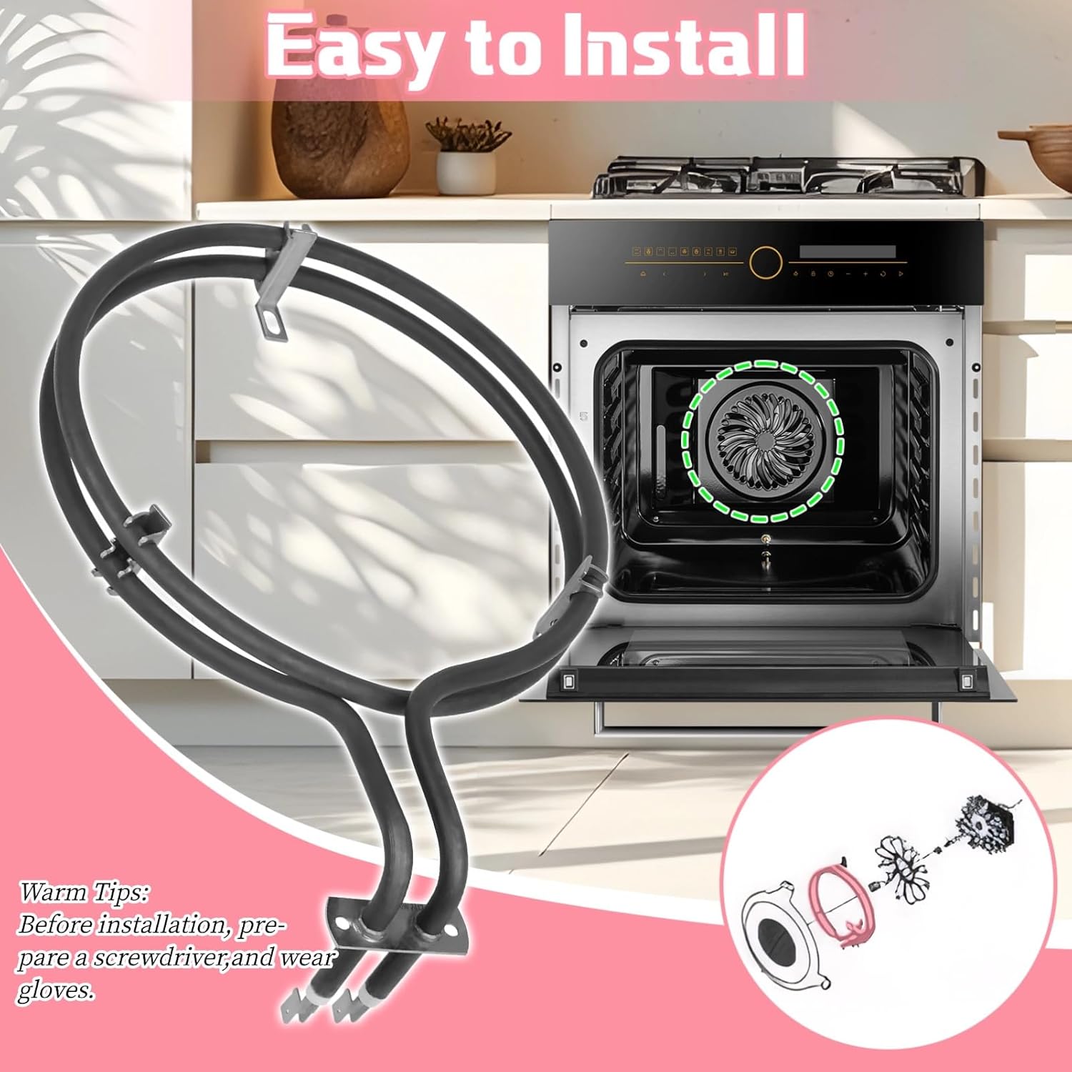 LXun Upgraded 547680 Oven Heating Elements Compatible with Fisher & Paykel DCS Range Oven Convection Element Replaces Part AP6793096 545485 546726 F-P-547680 for Oven Heating Element Part