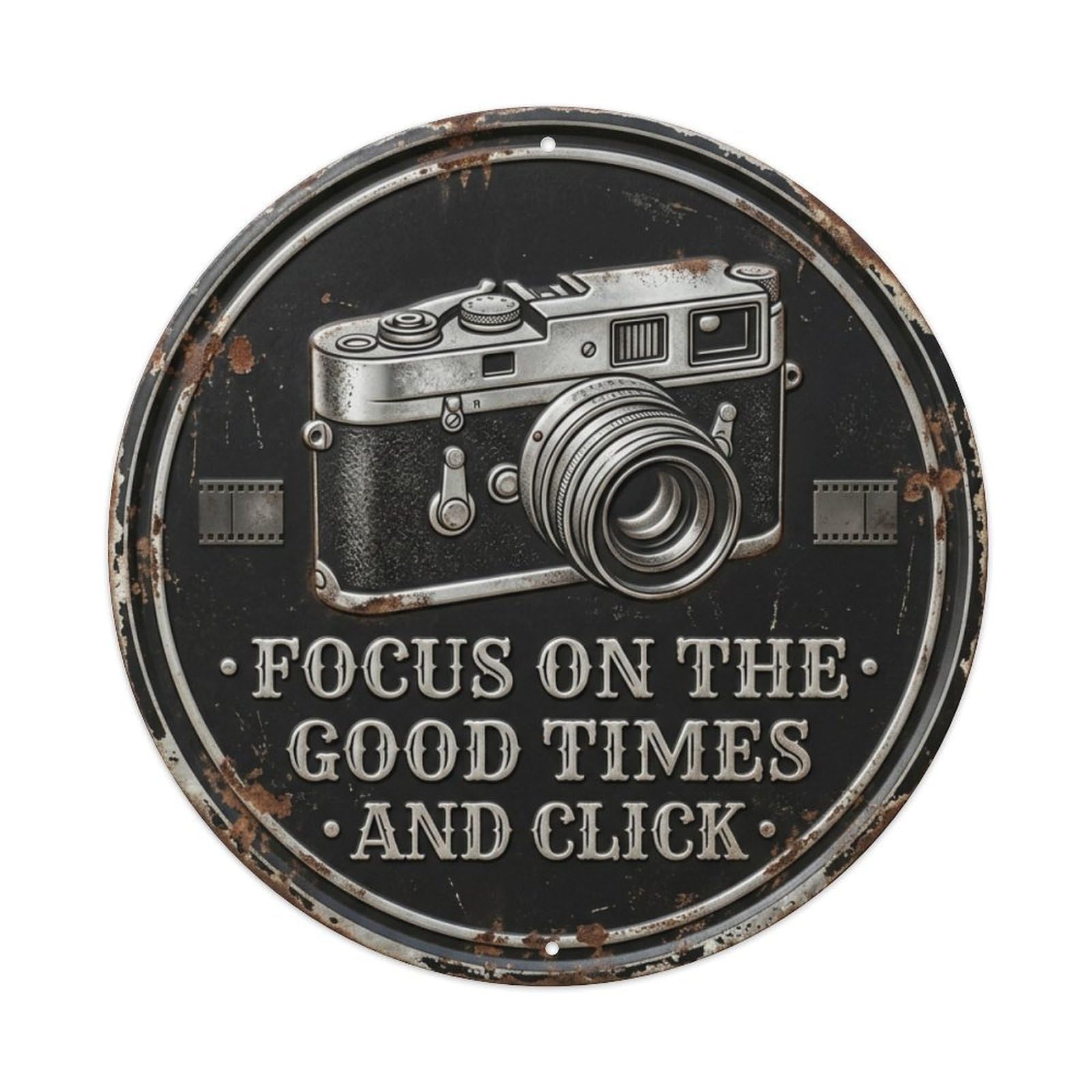Camera Focus Office Vintage Metal Tin Sign Plaque Wall Decor for Cafe, Club Bar, Office, Garden Metal Poster 8x8Inch