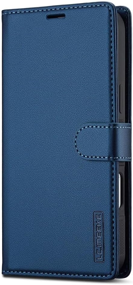 Retro Leather Magnetic Case for iPhone 17/17 Air/17 Pro/17 Pro Max, Detachable Wallet Flip Cover with Kickstand, Slim Card Slot Design(Red,17 Pro)