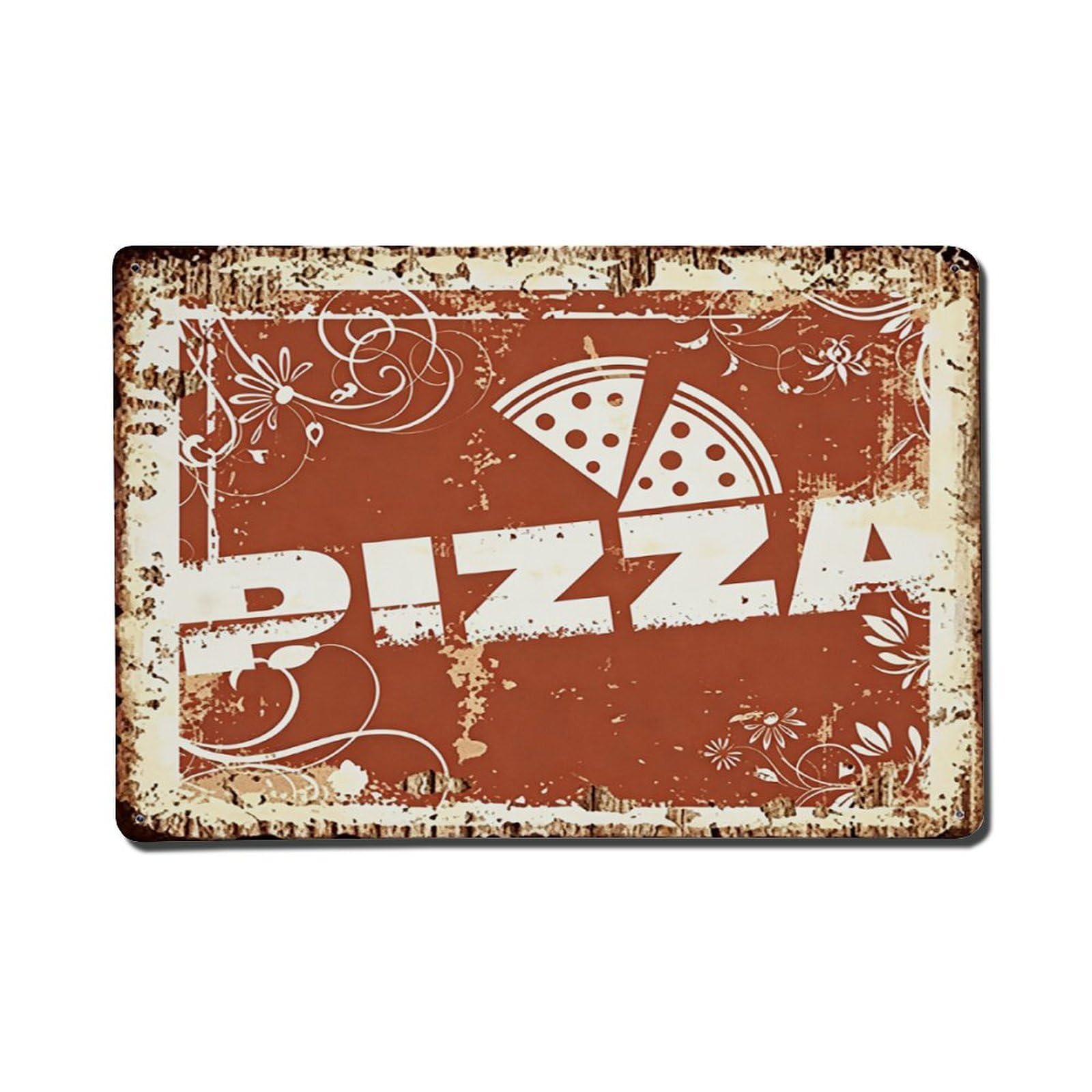 Vintage Pizza Sign Vintage Aluminium Metal Sign, Retro Wall Decor for Home, Bar, Garage & Farmhouse 20x30cm