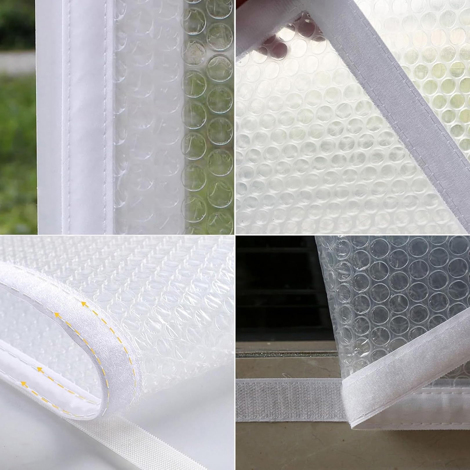 Selbsthaftend Fensterfolien Fensterisolierungsset Fenster Isolierung Gegen Kälte Ohne Bohren 4MM Dicker Thermo Fensterabdeckung, Isolierfolie Fenster Winter,Wetterfeste Isolierfolie Thermo Cover