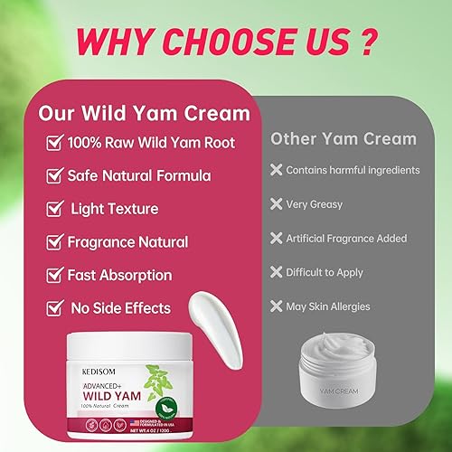 Miniatura 7 de Crema de ñame silvestre para rejuvenecimiento de la piel, fórmula natural con raíz de ñame silvestre, crema orgánica de ñame silvestre para suavizar