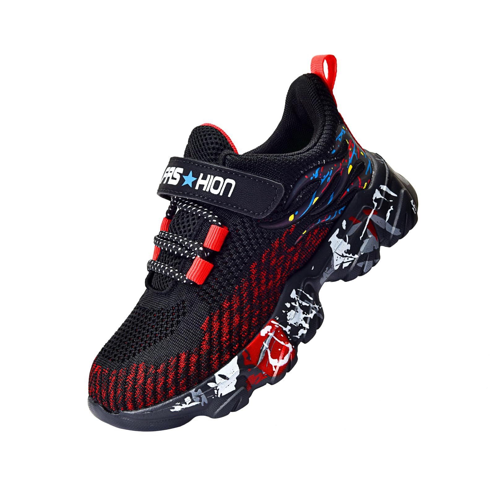 Uerymit Boys Girls Tennis Sneakers Slip On Breathable Athletic Sports Running Gym Walking Shoes