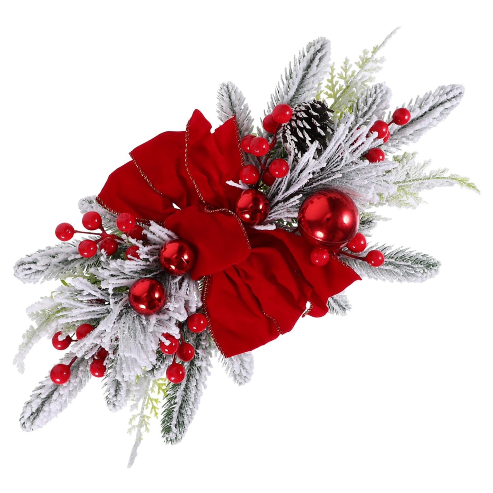 Couronne Lumineuse de Noël Rouge en Guirlande pour Porte et Escalier