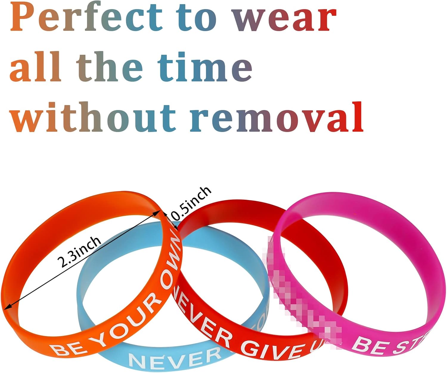 200ピース モチベーションを高める引用句 ゴム製リストバンド バルクカラー インスピレーショナルシリコンブレスレット ストレッチ