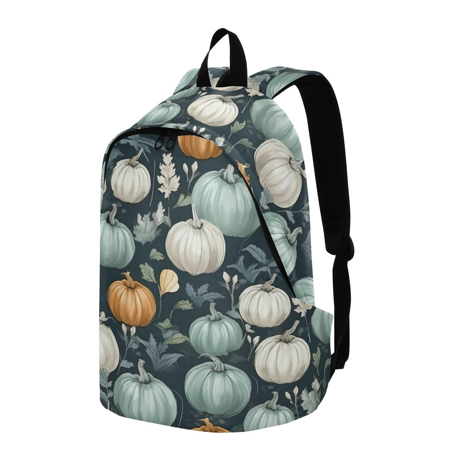 MCHIVER Travel Backpack Colorful Pumpkins Leaves Casual Daypack Backpacks Lightweight Carry on Bag Water Resistant Hiking Backpack for Men and Women