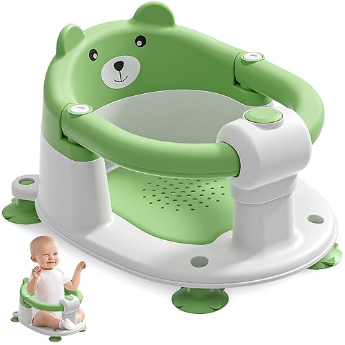 Asiento de baño para bebés de 6 meses en adelante, asientos de baño antideslizantes para bebés sentados, silla de bañera segura para bebés y recién