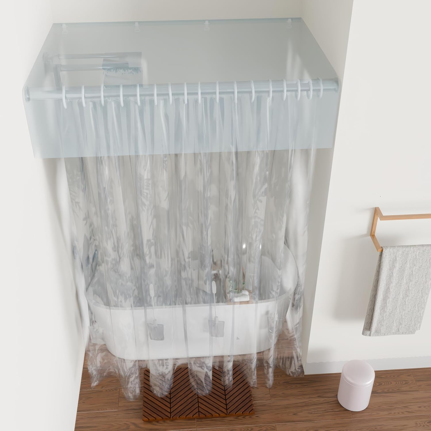 2 Sauna Steam Curtains + Shower Weights