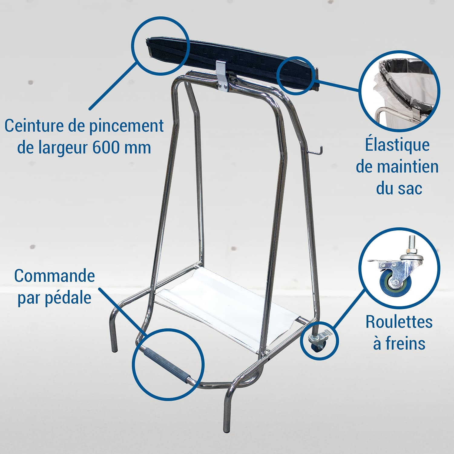 L2g Poubelle Ciseau Inox, Largeur de Pince 600 mm