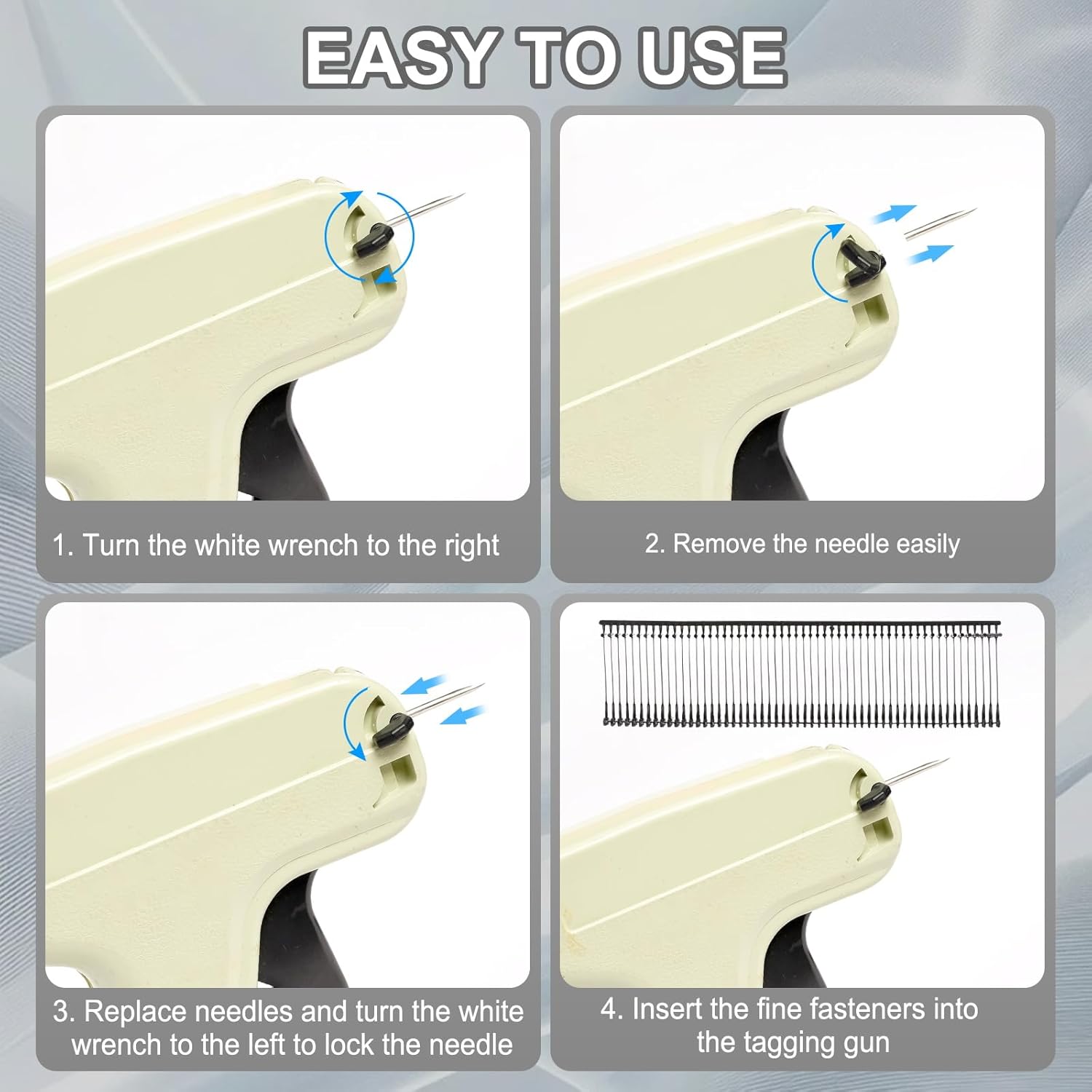 uxcell 1500Pcs Mini Stitch Gun Fasteners, 10mm/0.39" Micro Fasteners Stitch Gun Refill Quick Clothing Fixer for Clothing Fine Stitch Tag Gun, Clear - Image 4