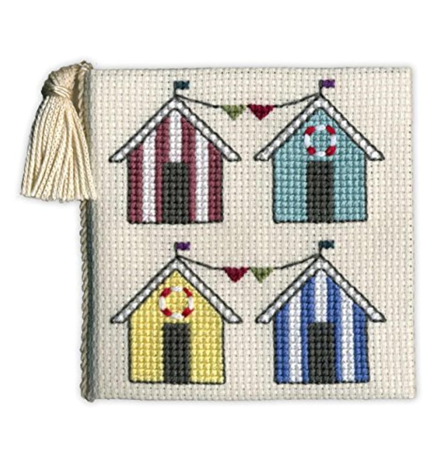Textile Heritage Counted Cross Stitch Kit Needle Case Seaside Beach Huts New