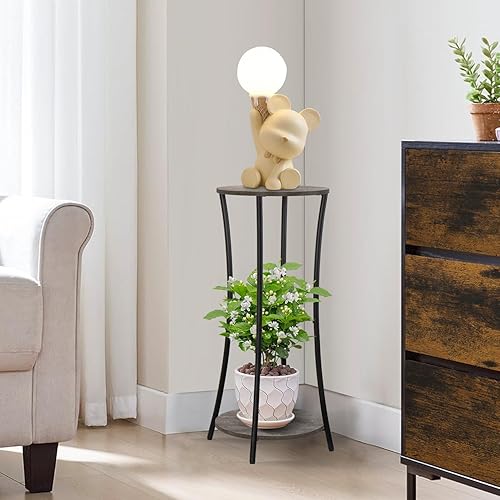 Miniatura 7 de YINMIT - Soporte para plantas de interior, estante de 2 niveles y redondo para macetas, estante para macetas de flores, estante de soportes