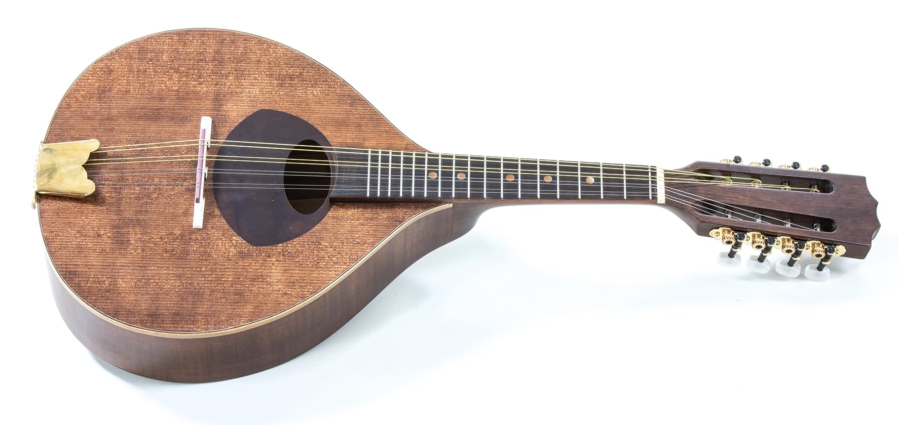 GEWA Mandolino Pro Arte Antique - Mandolino piatto - Forma portoghese - Tavola armonica in abete massello - Fondo/fasce in acero massello - Finitura antica opaca - Made in Europe