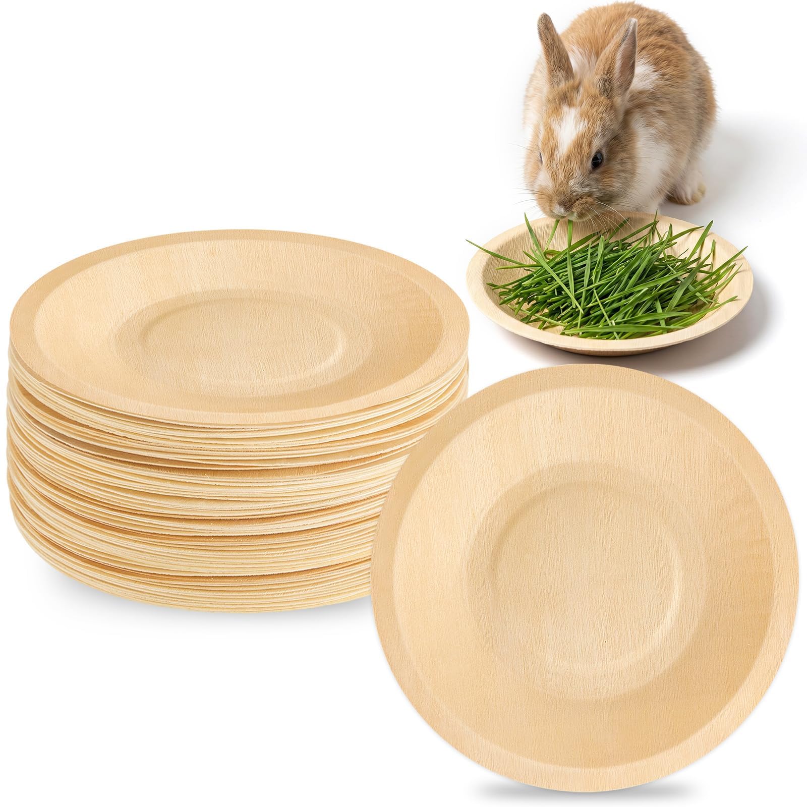 Bol en feuille de palmier de qualité supérieure pour petits animaux, 14cm