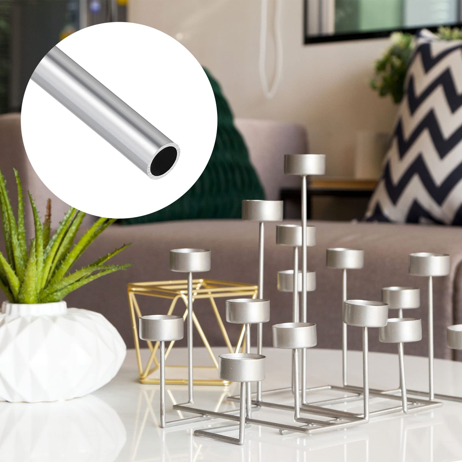 3 Tubes Ronds Aluminium 6063 - 5mm (diam. Ext.) / 4mm (diam. Int.) / 250mm (long.) - Pour Bricolage, Meuble, Modélisme, Cadre