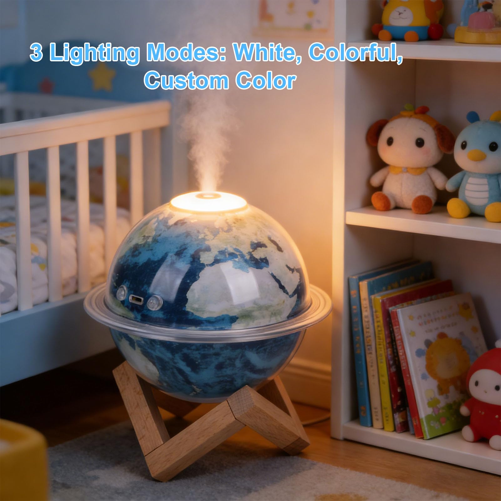 Lámpara de tierra humidificador LED luz nocturna para decoración del hogar dormitorio