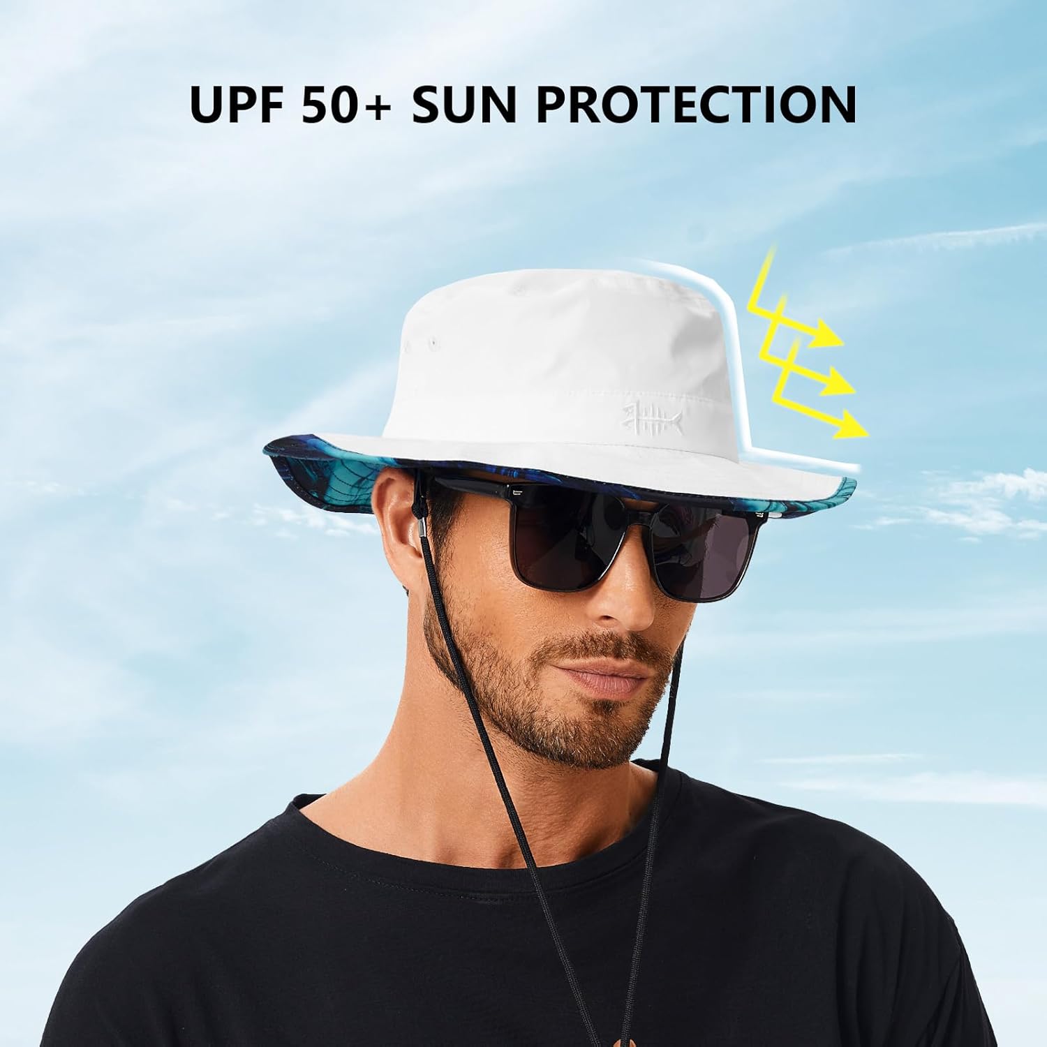 BASSDASH UPF 50+ Patterned Under Brim Foldable Lightweight Bucket Sun Hats for Fishing Hiking Safari Men Women FH18 - Image 5